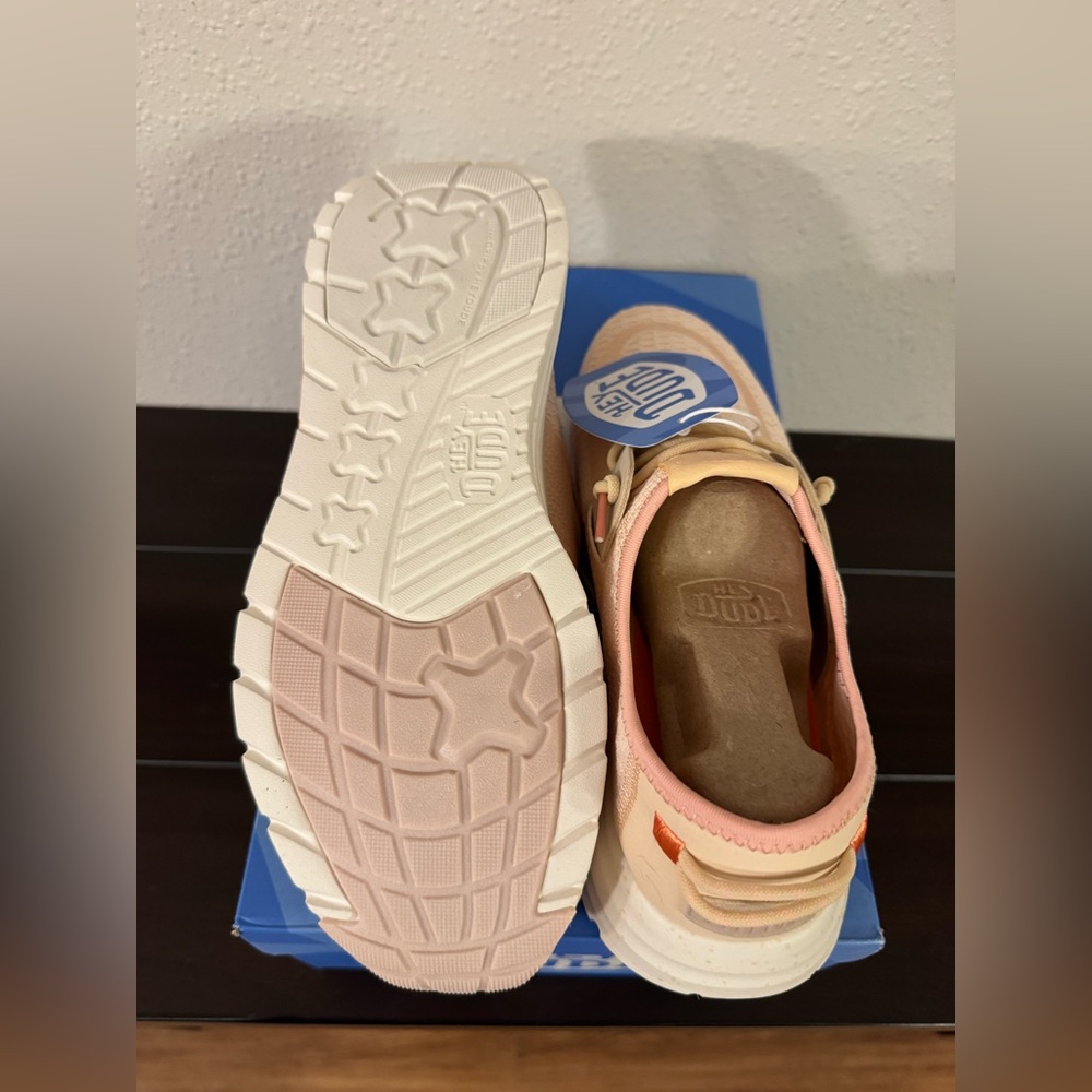 Hey Dude Sirocco W Sport Stripe Pink White Size 10 EU 41 Brand New In Box Shoe - Picture 6 of 7